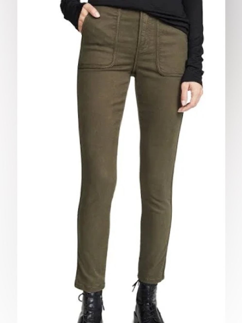 Joie Andira Slim Pants in Fatigue Green